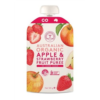 Organic Fruit Puree - Apple & Strawberry 120g