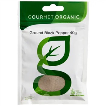 Gourmet Organic Ground Black Pepper 40g