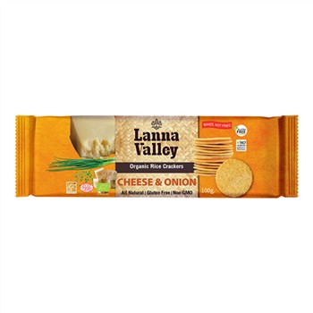 Lanna Valley Rice Crackers Cheese&Onion, 100g