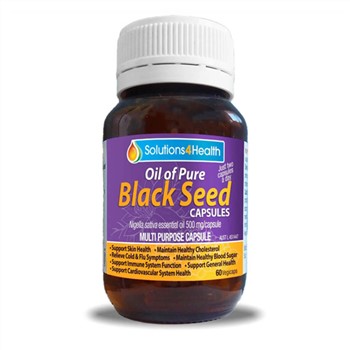 Solutions 4 Health - Oil of Pure Black Seed Vege Caps, 60 caps