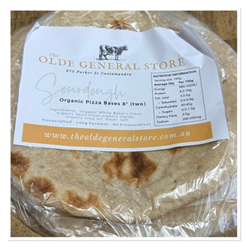 Organic Pizza Bases, Sourdough, 2x8"